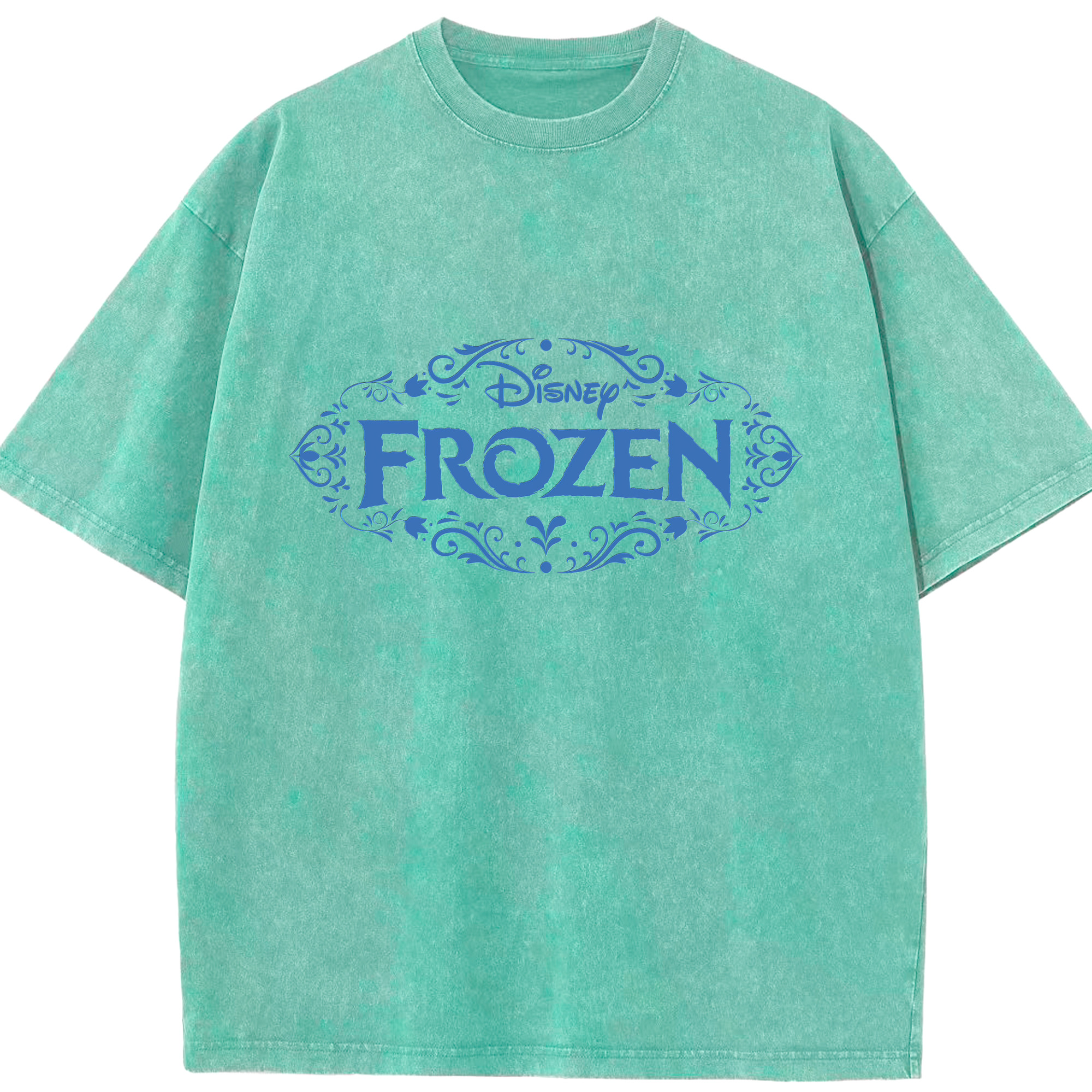 （画像用） アナと雪の女王 アンナ エルサ Frozen Anna Elsa 綿100% ヴィンテージ風 半袖Tシャツ（フロントプリント）